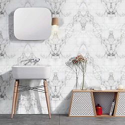Sada 60 samolepek na zeď Ambiance Marble Dream, 20 x 20 cm