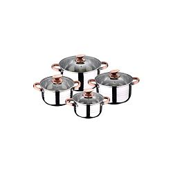 Sada 8 hrnců z nerezové oceli s měděnými detaily Bergner Selesio