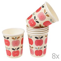 Sada 8 papírových kelímků Rex London Vintage Apple, 250 ml