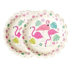 Sada 8 papírových talířků Rex London Flamingo Bay, ⌀ 17,5 cm