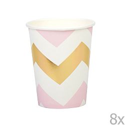 Sada 8 růžových papírových kelímků Neviti Pattern Works Zig