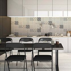 Sada 9 nástěnných samolepek Ambiance Wall Decal Cement Scandinavian Tiles Finland, 15 x 15 cm