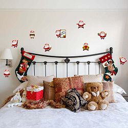 Sada 9 vánočních samolepek Ambiance Funny Santa Claus