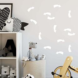 Sada bílých samolepek na zeď North Carolina Scandinavian Home Decors Point