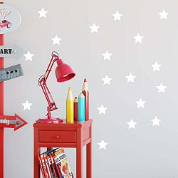 Sada bílých samolepek na zeď North Carolina Scandinavian Home Decors Star