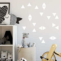 Sada bílých samolepek na zeď North Carolina Scandinavian Home Decors Triangle