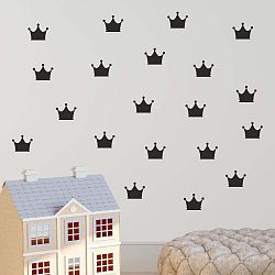 Sada černých samolepek na zeď North Carolina Scandinavian Home Decors Crown