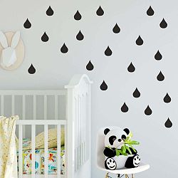 Sada černých samolepek na zeď North Carolina Scandinavian Home Decors Drop