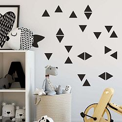 Sada černých samolepek na zeď North Carolina Scandinavian Home Decors Triangle
