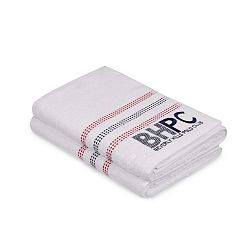 Sada dvou bílých osušek Beverly Hills Polo Club Stripes, 140 x 70 cm