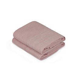 Sada dvou růžových ručníků v odstínu dusty rose Provence, 90 x 50 cm