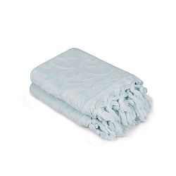 Sada dvou světle modrých ručníků Bohème, 90 x 50 cm