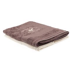 Sada hnědého a krémového ručníku Beverly Hills Polo Club Tommy Orj, 50 x 100 cm