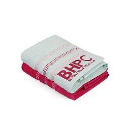 Sada mátově zeleného a fuchsiově růžového ručníku Beverly Hills Polo Club Stripes, 90 x 50 cm