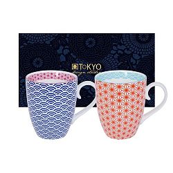 Sada modrého a červeného hrnku Tokyo Design Studio Star/Wave, 380 ml