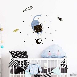 Sada nástěnných dětských samolepek Ambiance Scandinavian Animals In The Stars