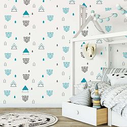 Sada nástěnných dětských samolepek Ambiance Scandinavian Animals Tapestry