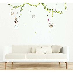 Sada nástěnných samolepek Ambiance Birds cages in the Forest