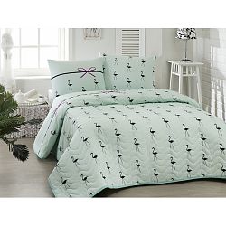 Sada přehozu přes postel a povlaku na polštář Flamingo, 160 x 220 cm