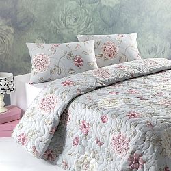 Sada prošívaného přehozu přes postel a dvou polštářů Single 313, 160x220 cm