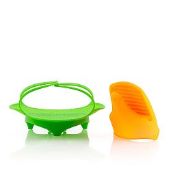 Sada skládacího silikonového pařáčku s kuchyňskou chňapkou InnovaGoods