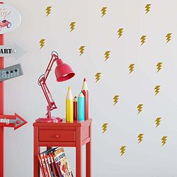 Sada žlutých samolepek na zeď North Carolina Scandinavian Home Decors Lightningh