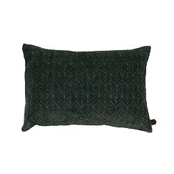 Sametový šedý polštář De Eekhoorn Leaves, 40 x 60 cm