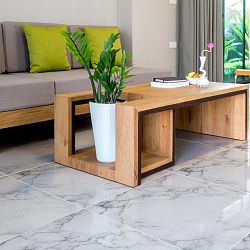 Samolepka na podlahu Ambiance Slab Stickers White Marble, 30 x 30 cm