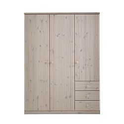 Šatní skříň z borovicového dřeva Steens Ribe, 202 x 150,5 cm