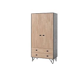 Šatní skříň z masivního borovicového a březového dřeva Vipack William, 200 x 100 cm