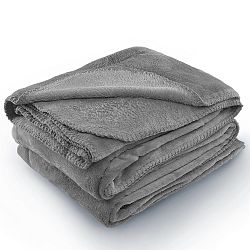 Šedá deka z mikrovlákna AmeliaHome Tyler, 170 x 200 cm