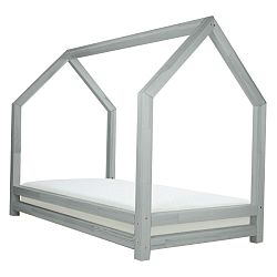 Šedá dětská postel z lakovaného smrkového dřeva Benlemi Funny, 80 x 200 cm