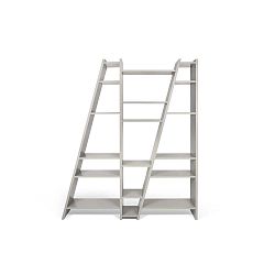 Šedá dvojitá knihovna TemaHome Delta, výška 195 x 170 cm