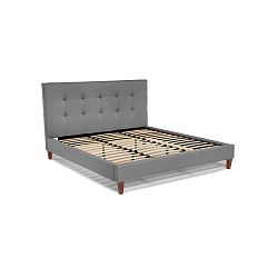 Šedá dvoulůžková postel Chez Ro Skagen, 180 x 200 cm