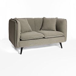 Šedá dvoumístná pohovka s nohami z kaučukovníkového dřeva Simla Simple