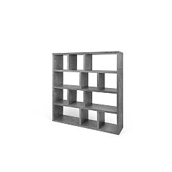 Šedá knihovna v betonovém dekoru TemaHome Berlin, výška 159 cm