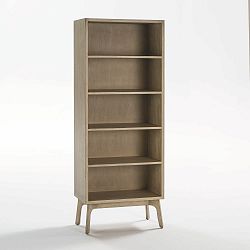 Šedá knihovna z lakovaného dřeva borovice Thai Natura, 70 x 181 cm