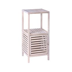 Šedá koupelnová polička z ořechového dřeva s dvířky Wenko Norway