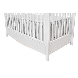 Šedá lněná dvoustranná záclonka pod matraci do dětské postýlky BELLAMY Stone Gray