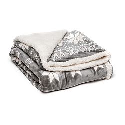 Šedá mikroplyšová deka My House Winter, 150 x 200 cm