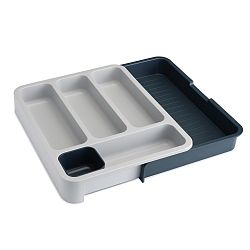 Šedá nastavitelná přihrádka na příbory Joseph Joseph DrawerStore