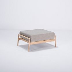 Šedá podnožka s konstrukcí z dubového dřeva Gazzda Fawn