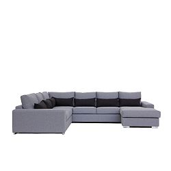 Šedá pohovka s lenoškou na pravé straně Softnord Jennifer