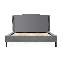 Šedá postel z bukového dřeva s černými nohami Vivonita Windsor, 180 x 200 cm