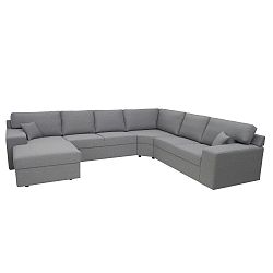 Šedá rohová pohovka s lenoškou na levé straně Softnord Lorento