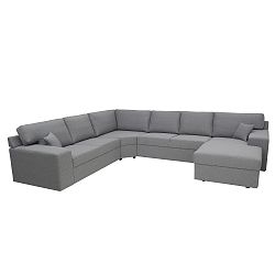Šedá rohová pohovka s lenoškou na pravé straně Softnord Lorento