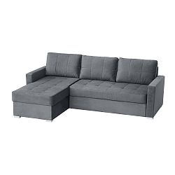 Šedá rohová pohovka se sametovým potahem Florenzzi Piero