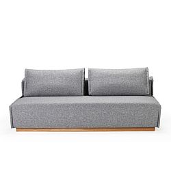 Šedá rozkládací pohovka s úložným prostorem Innovation Alrik