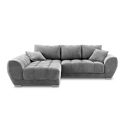 Šedá rozkládací rohová pohovka se sametovým potahem Windsor & Co Sofas Nuage, levý roh