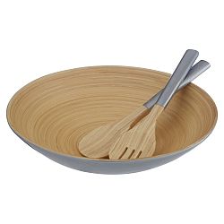 Šedá salátová mísa z bambusu Premier Housewares Kyoto, ⌀ 30 cm
